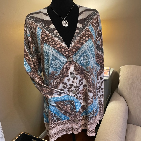 Chico's knit Cardigan Sweater, Sz L - Picture 2 of 10